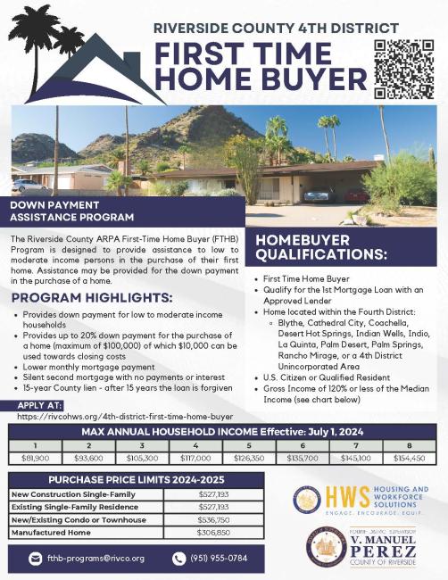 Riverside County 4th District First Time Home Buyer Program